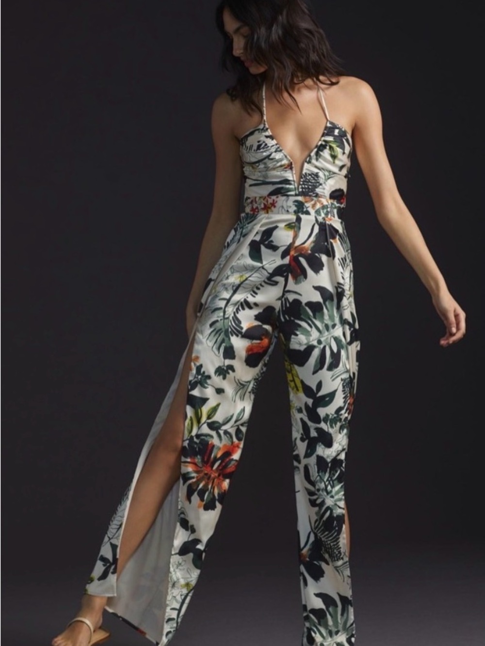 Sold Out Anthropologie Katie May Never Cross Tropical Jumpsuit Halter Size Small - Picture 5 of 15